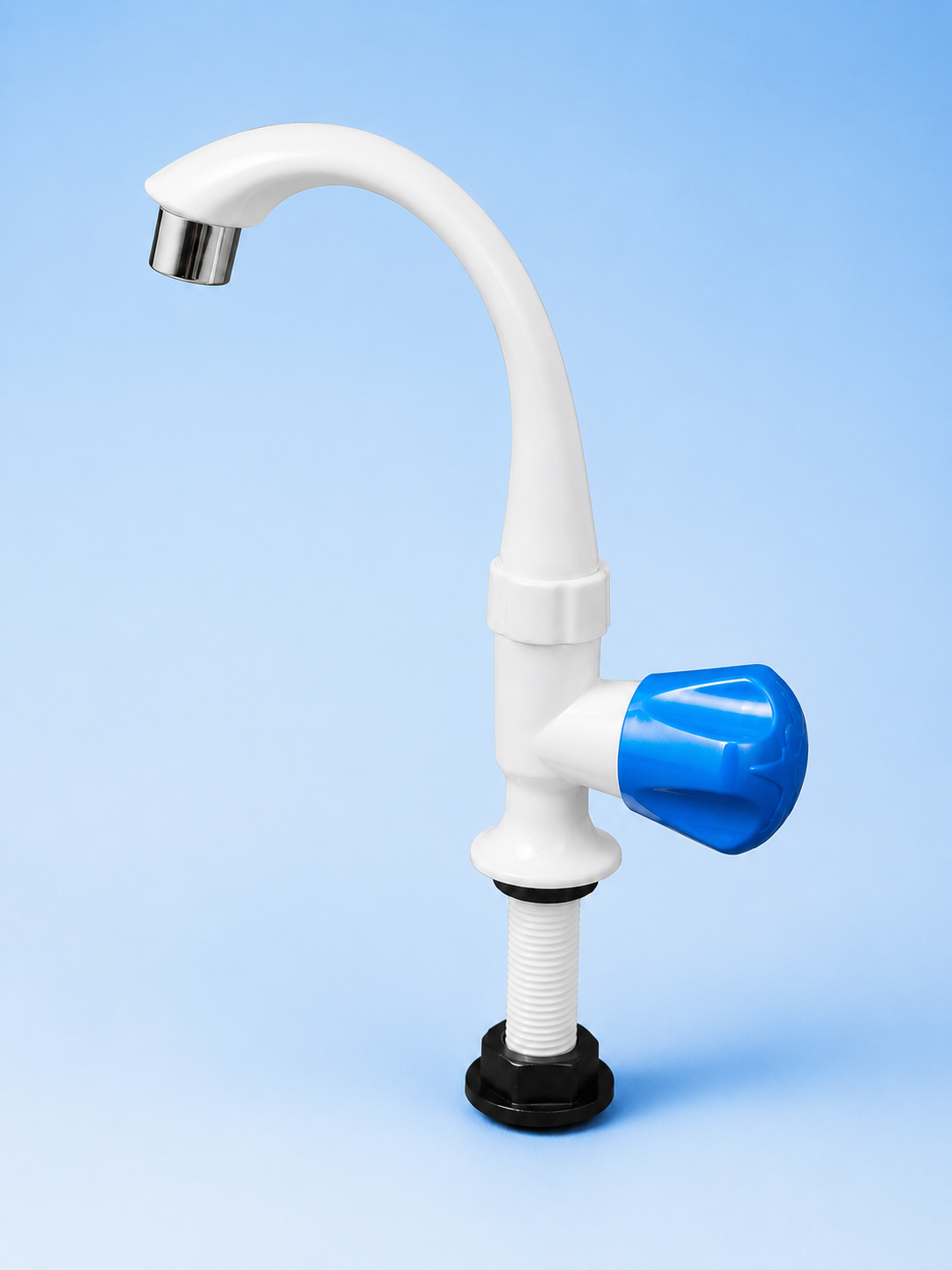 Premium Plastic Swan Neck Water Tap – White & Blue