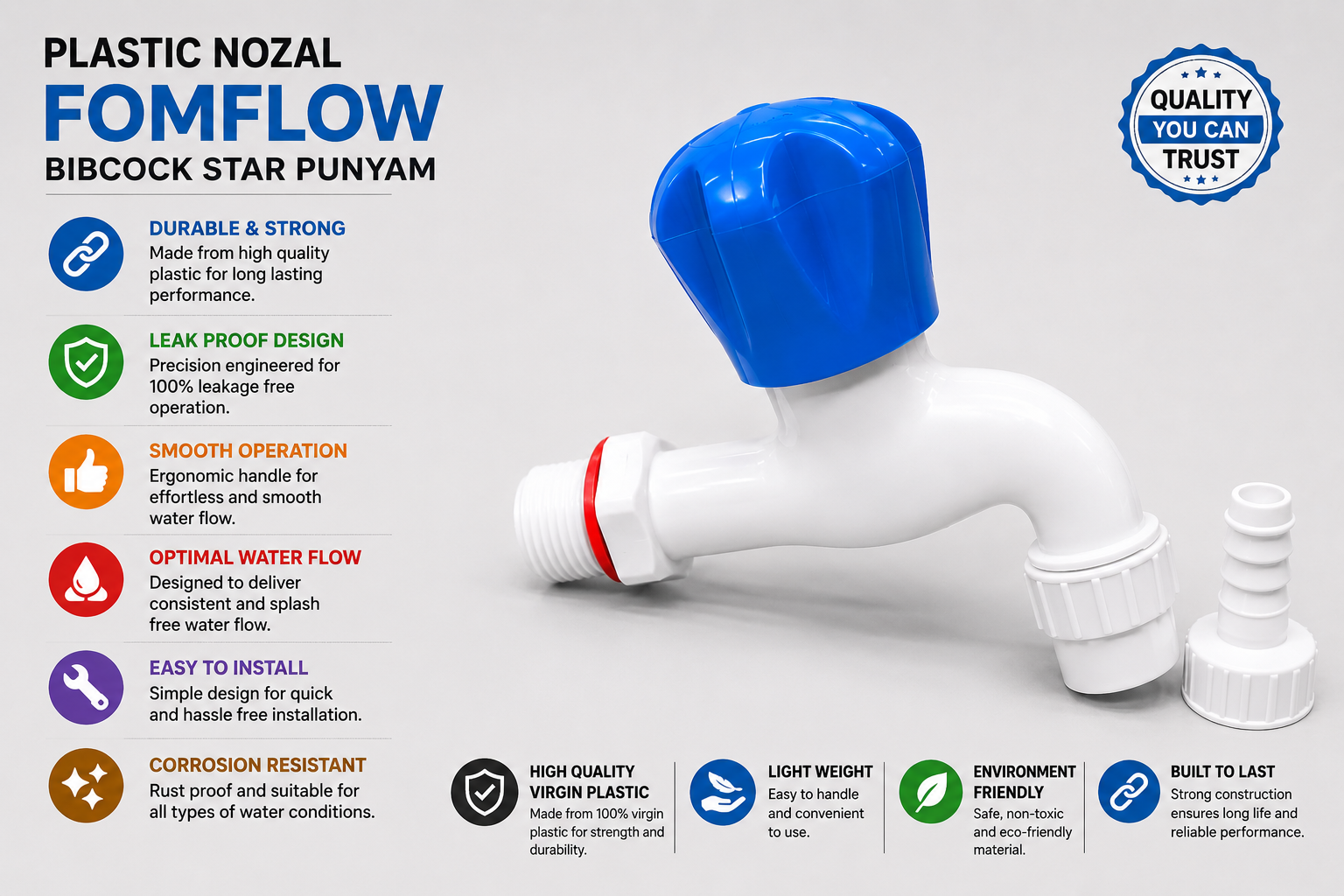 Fomflow Plastic Nozzle Bib Cock - Image 2