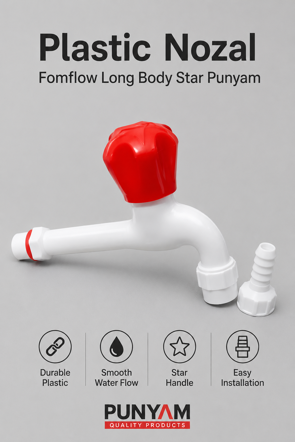 Plastic nozal fomflow long body peko yashal